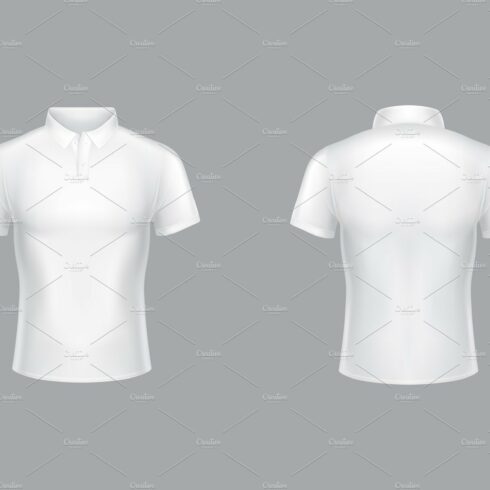 White polo shirt vector 3D blank cover image.