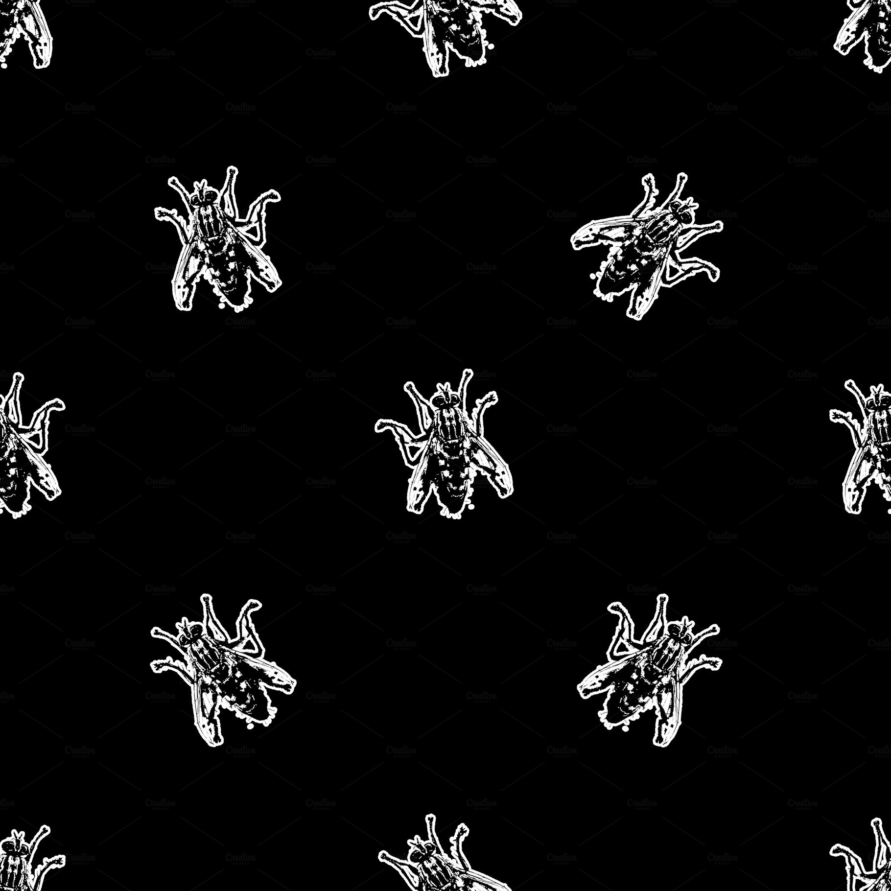 Fly Drawing Motif Seamless Pattern 2 cover image.