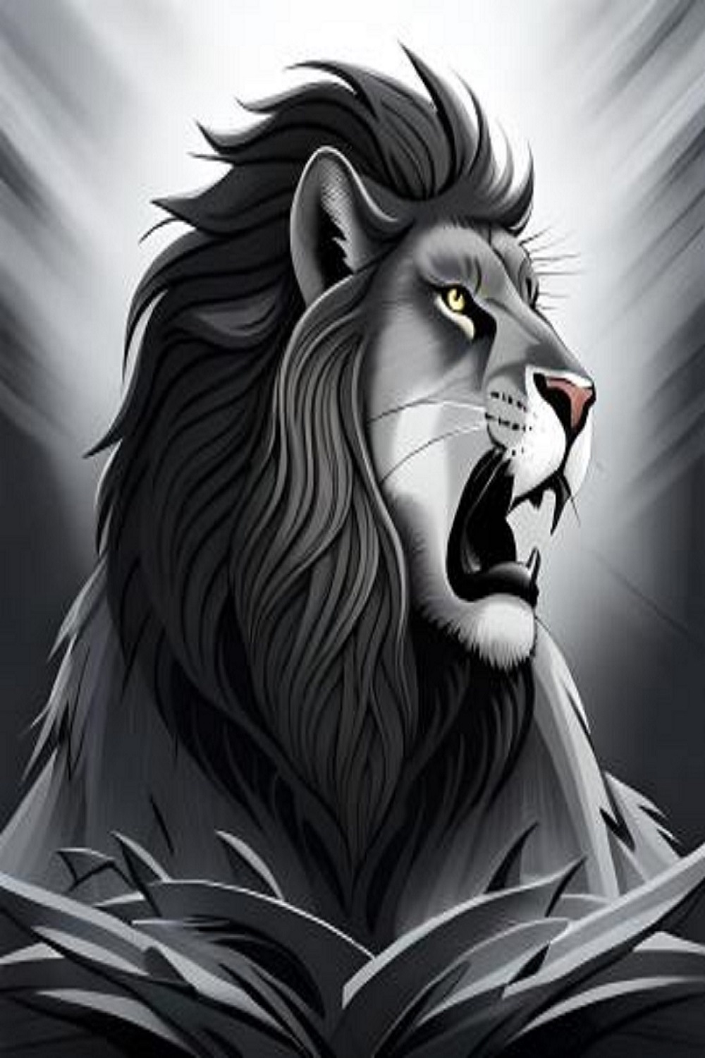 lion art work pinterest preview image.