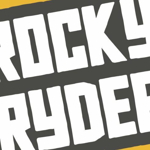 Rocky Ryder - a rugged display font cover image.
