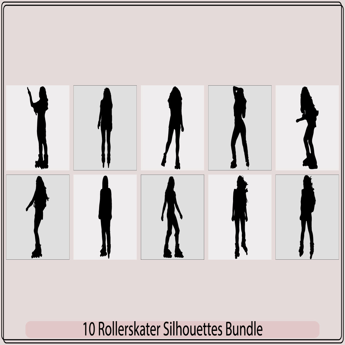 Silhouettes of roller girl,silhouette of woman riding on skates,Silhouettes of roller girl,woman in roller skate silhouette preview image.