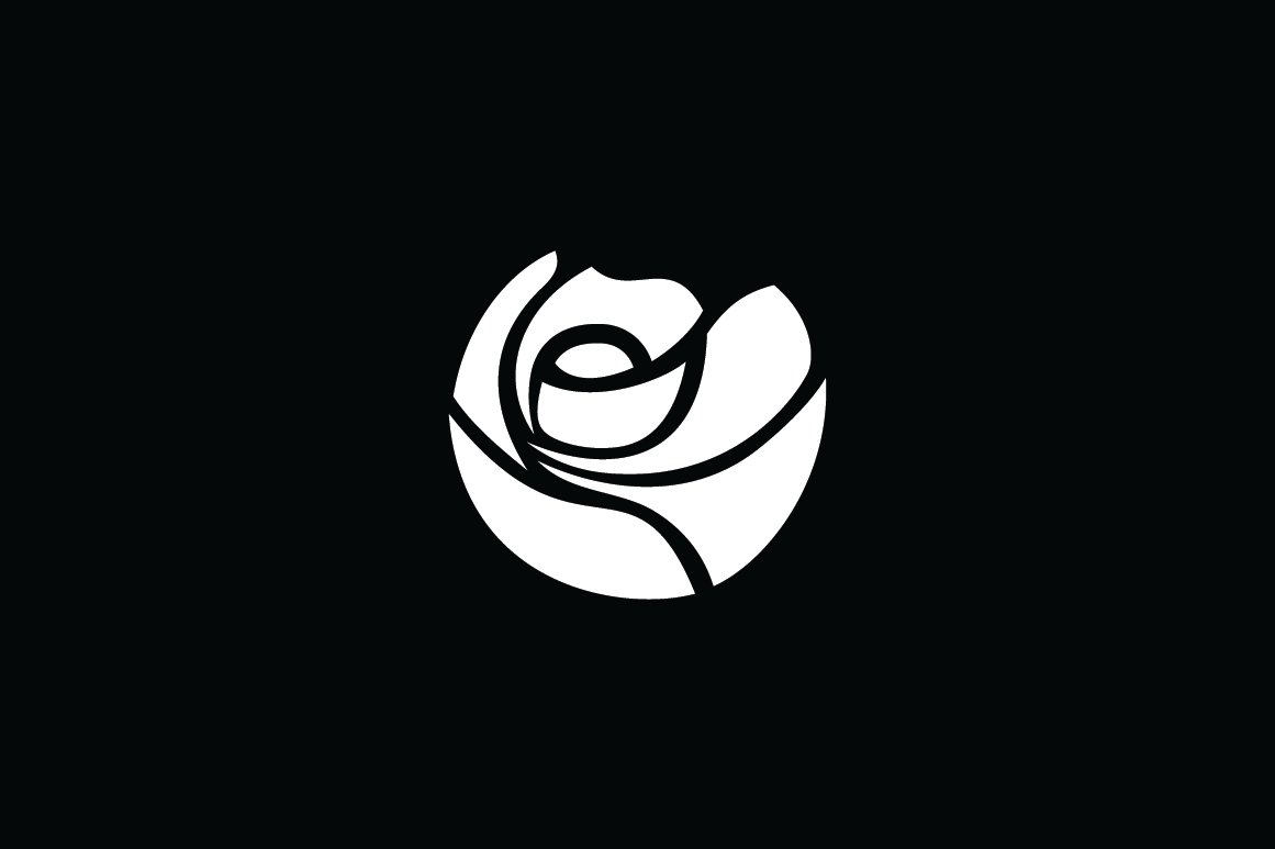 roman rose flower red logo template 04 541