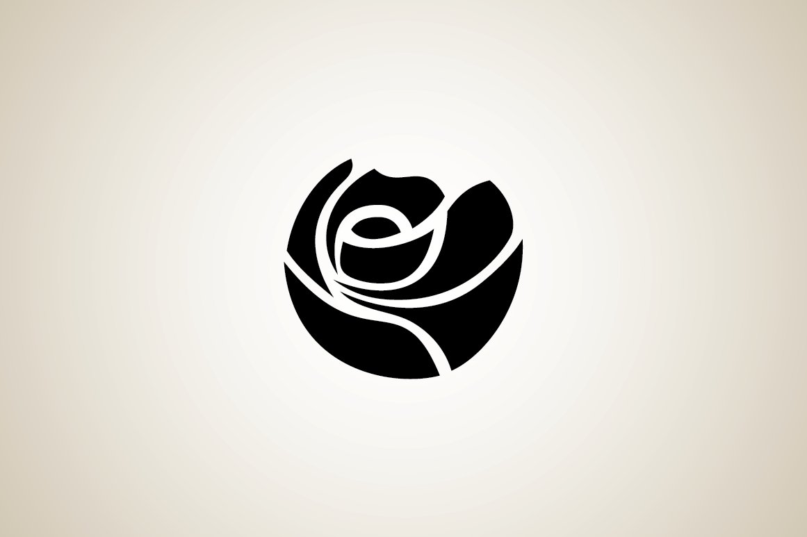 roman rose flower red logo template 05 843