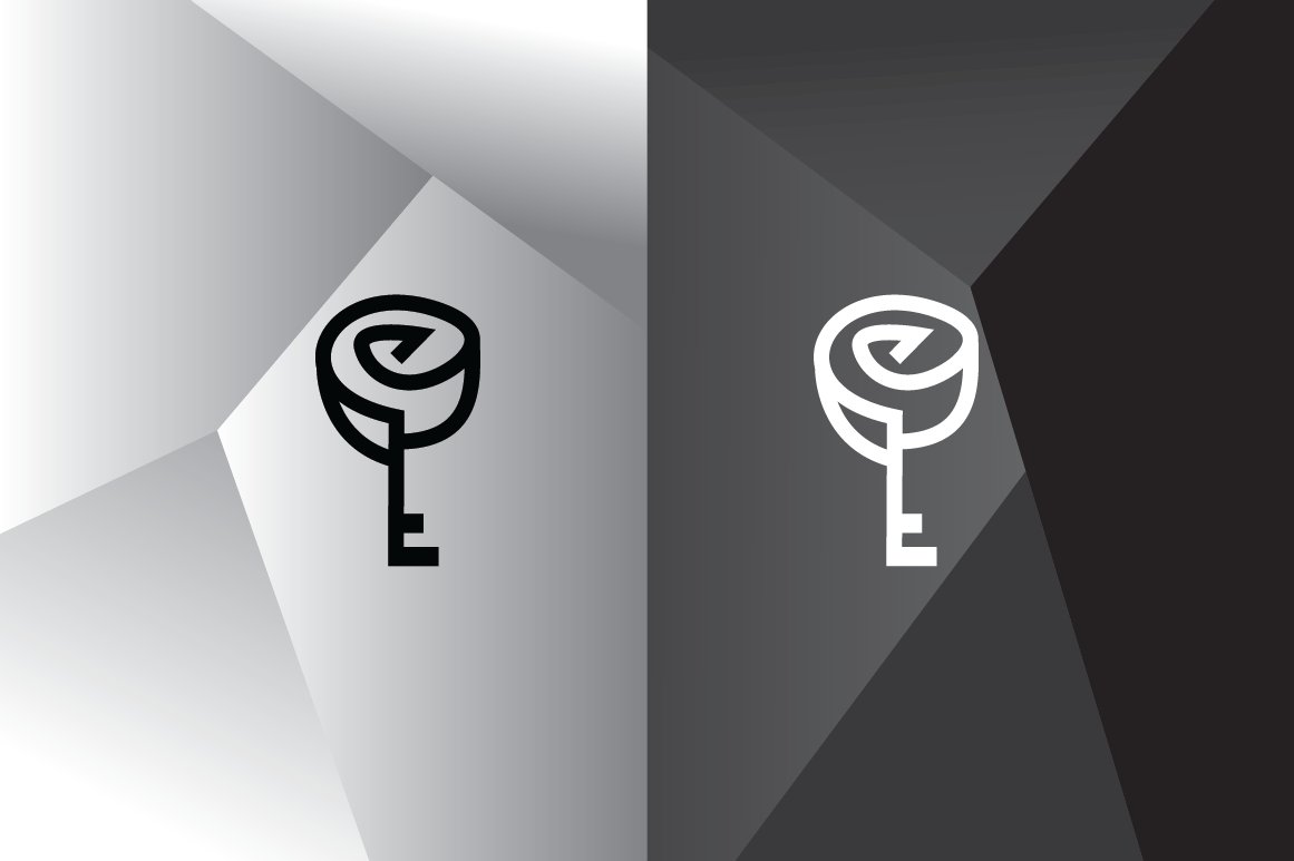 Rose Key Logo Template preview image.