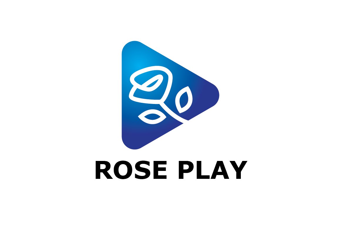 Rose Play Button Logo Template cover image.