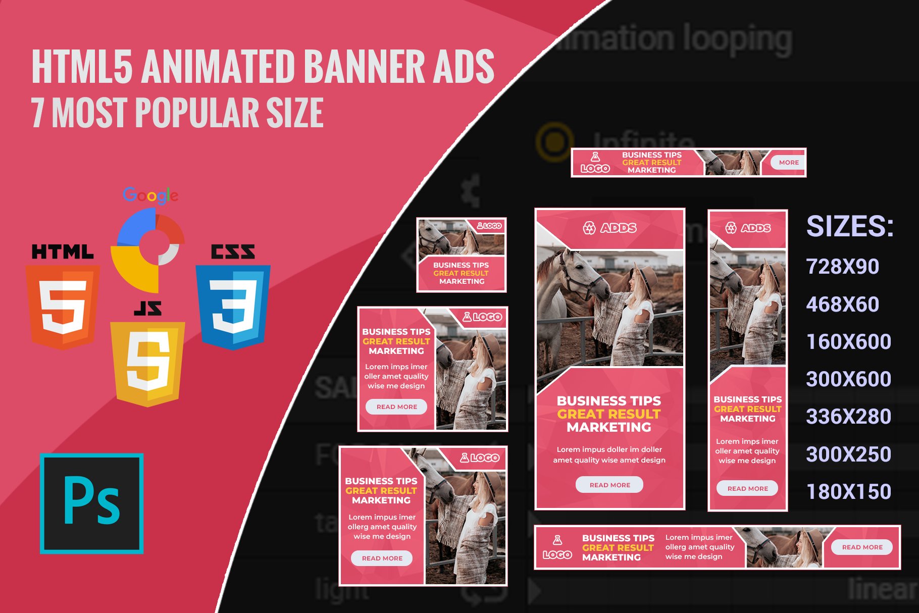 Rosy - Animated Html5 Banner Ads cover image.