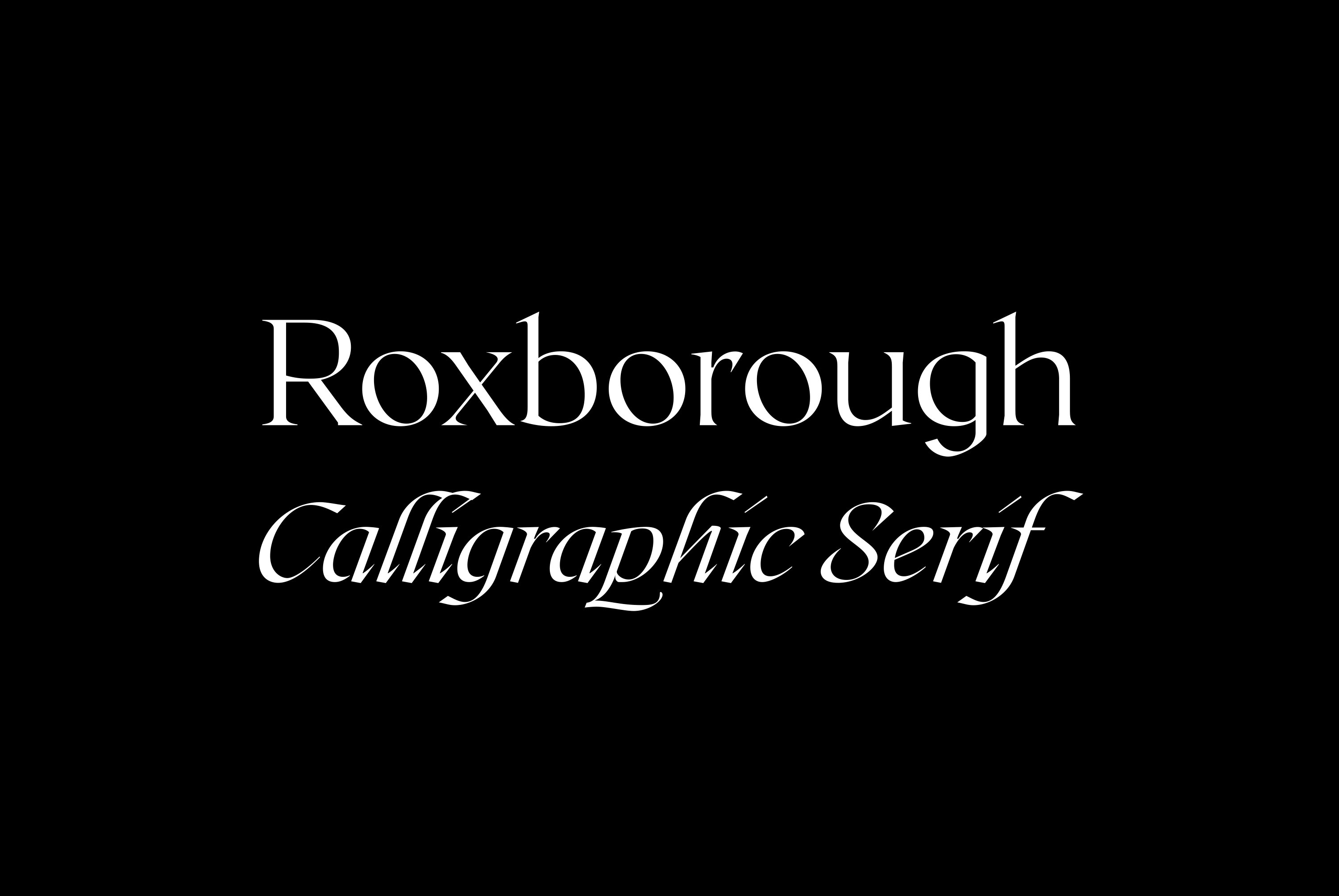Roxborough CF calligraphy serif font cover image.