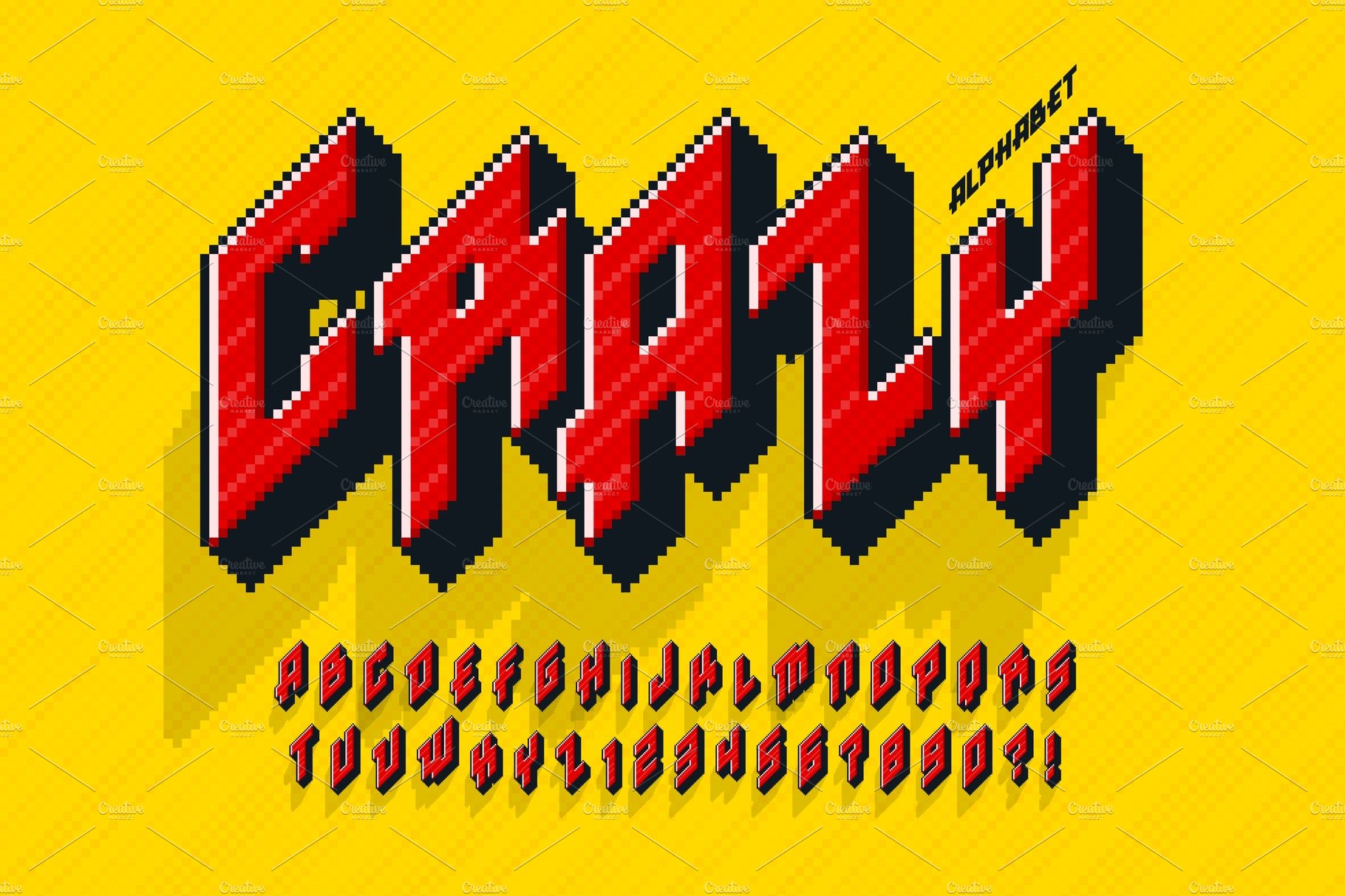 Pixel vector alphabet design cover image.