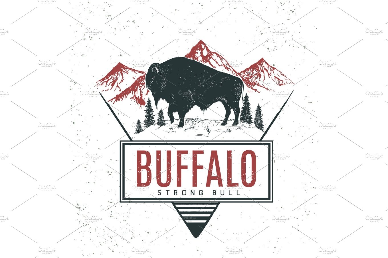 Old retro logo with bull buffalo cover image.