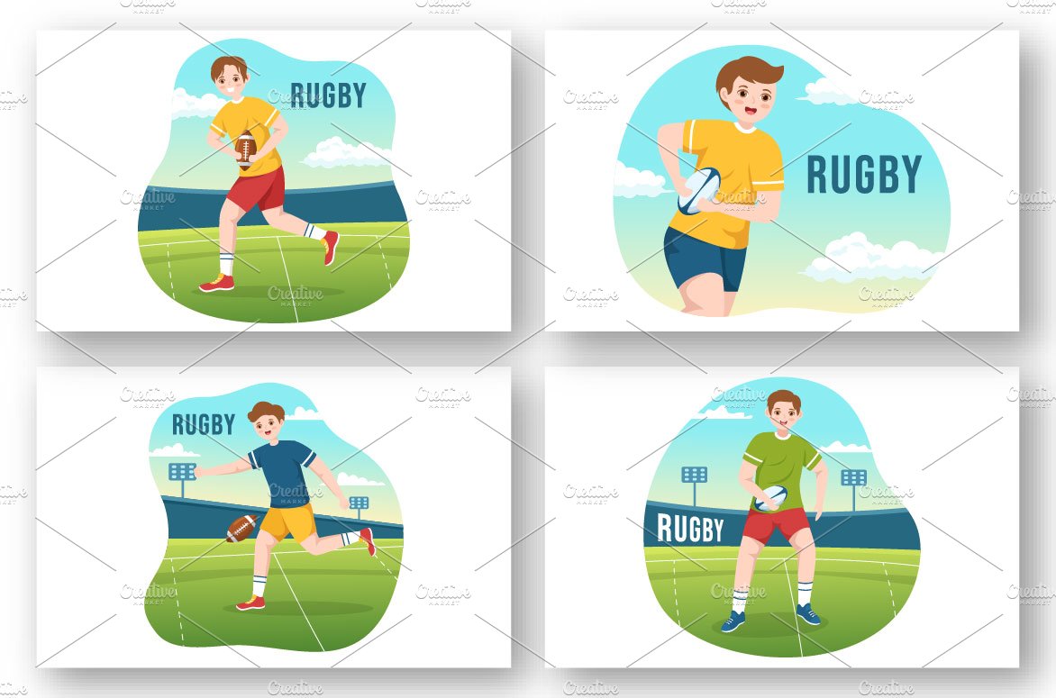11 Rugby Player Illustration preview image.