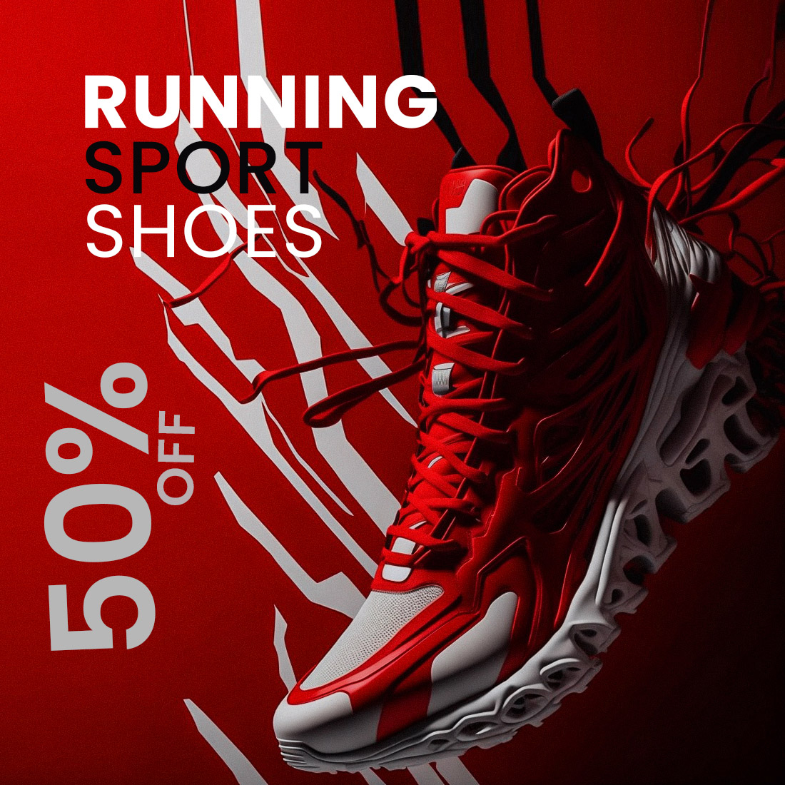 running shoes social media post preview image.