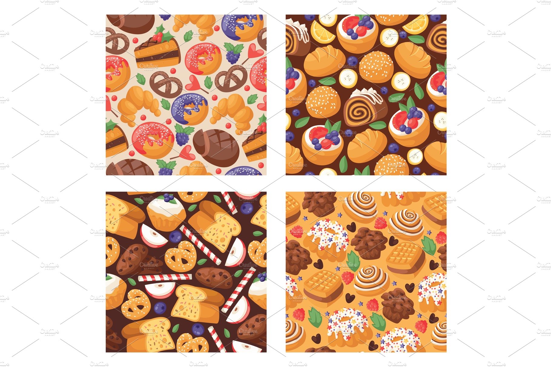 Pastry vector seamless pattern baked cover image.