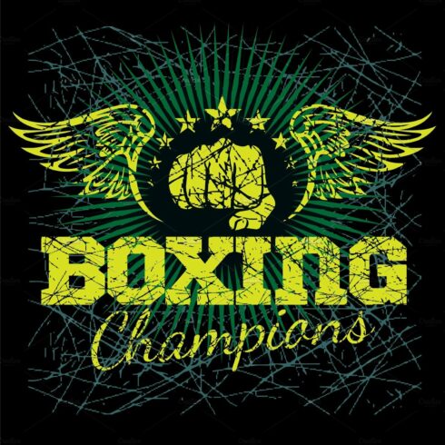 Boxing labels on grunge background cover image.