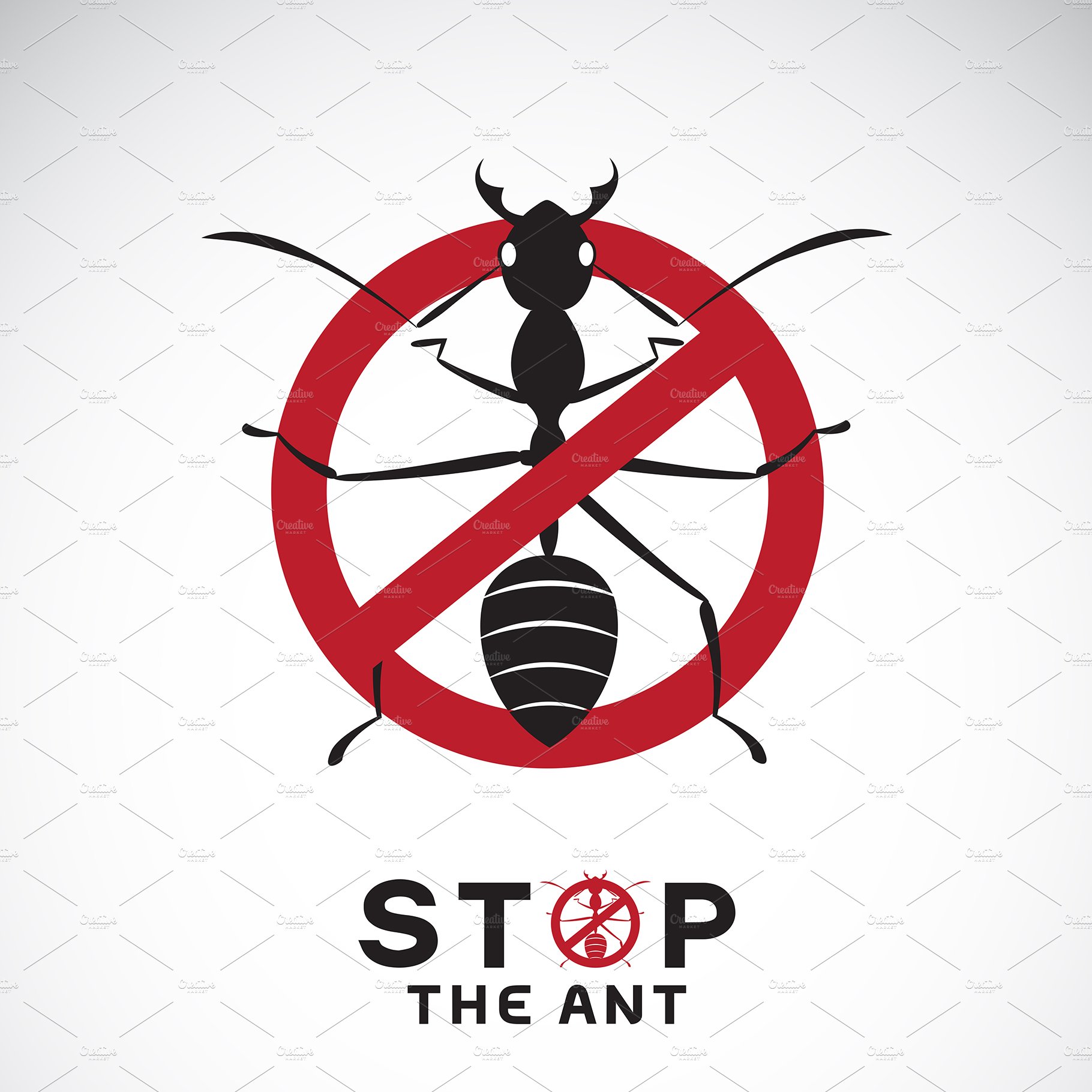 Vector of ant in red stop sign. cover image.