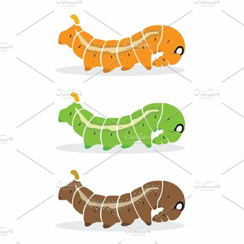 Vector group of caterpillar. cover image.