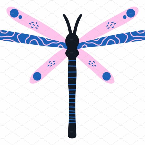 Dragonfly in ethnic tribal style cover image.