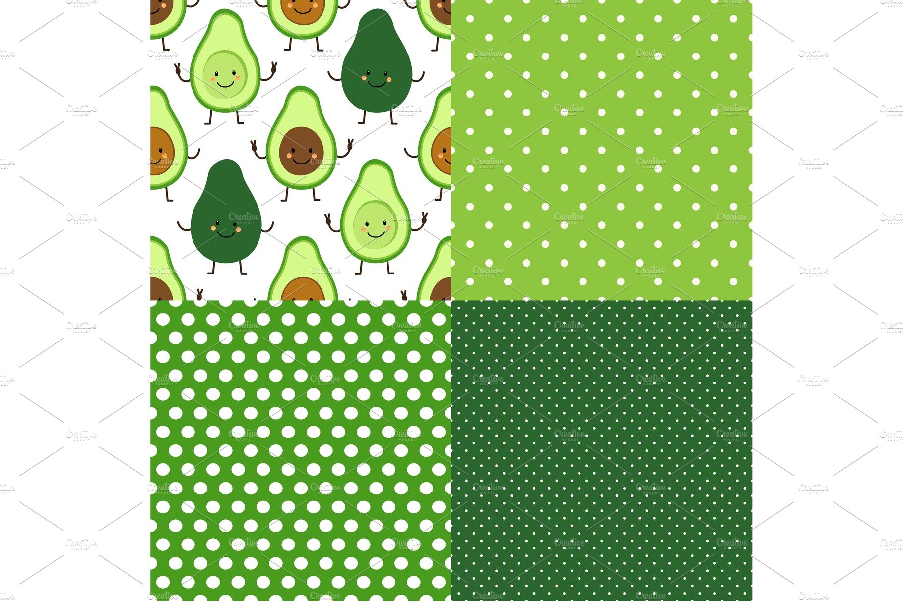 Set of seamless patterns with cute cover image.