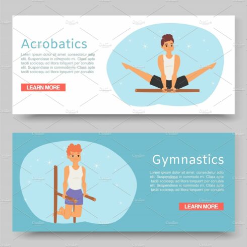 Gymnastic training and acrobatics on cover image.