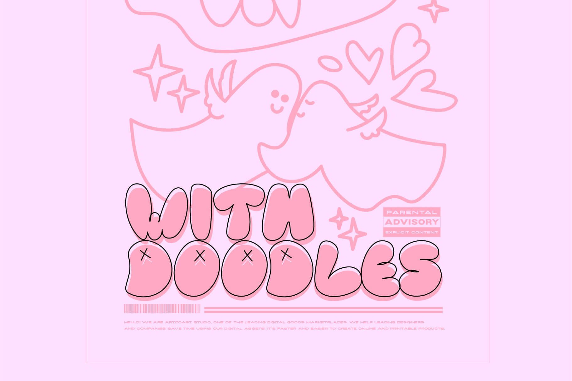 sa love bubble funny doodle font 1 346
