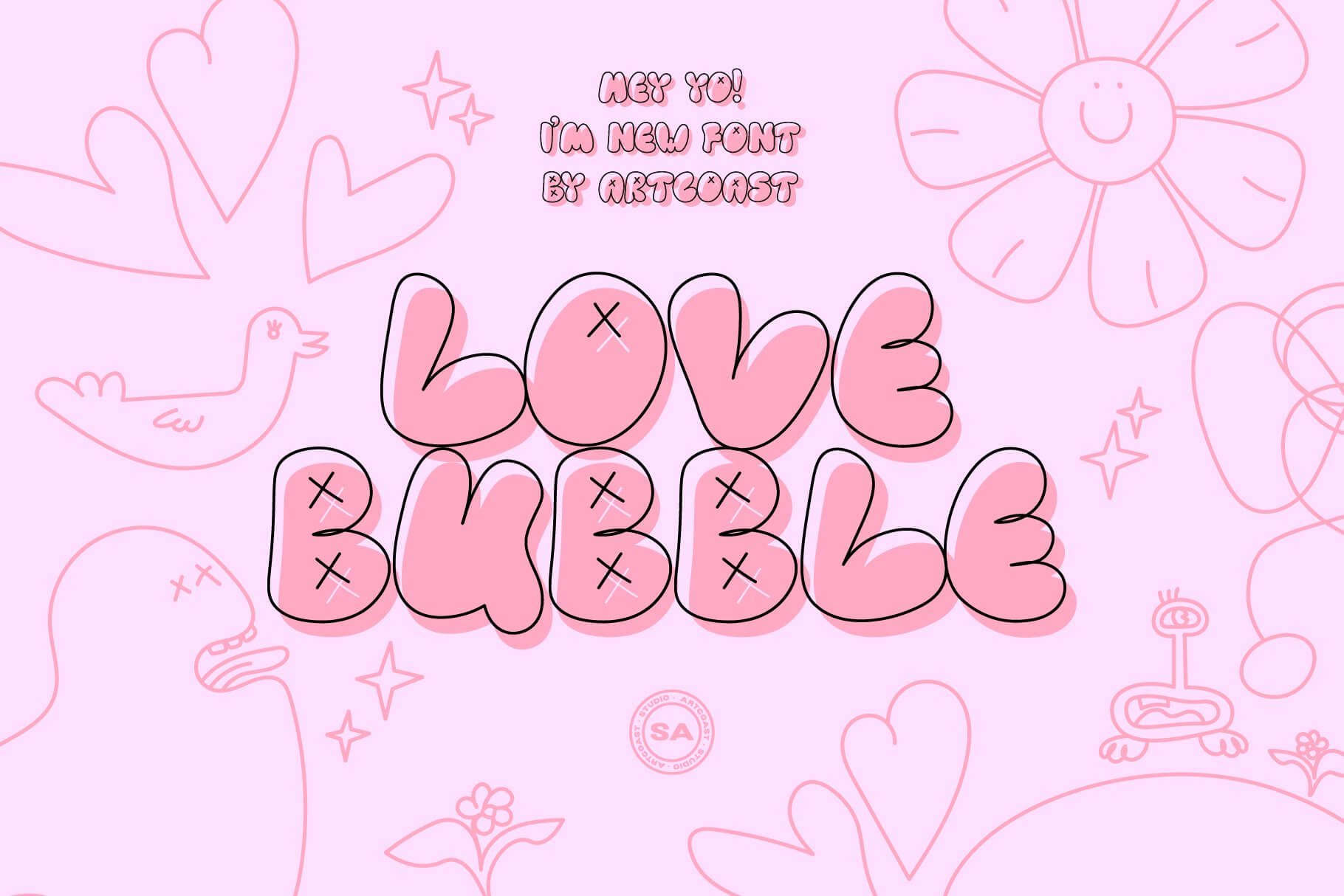 Love Bubble Font cover image.