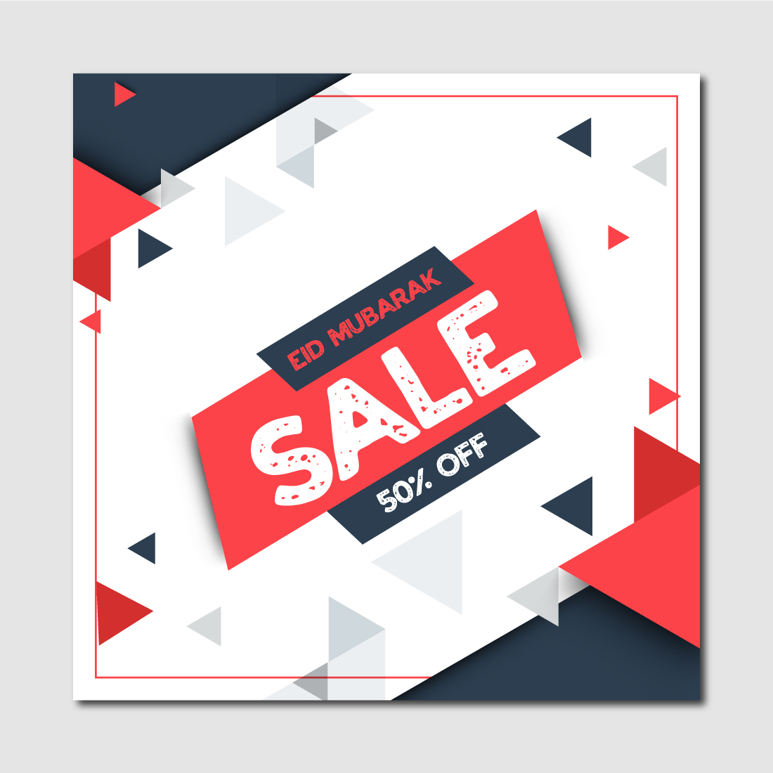 Eid mubarak creative sale and discount banner or tag design cover image.
