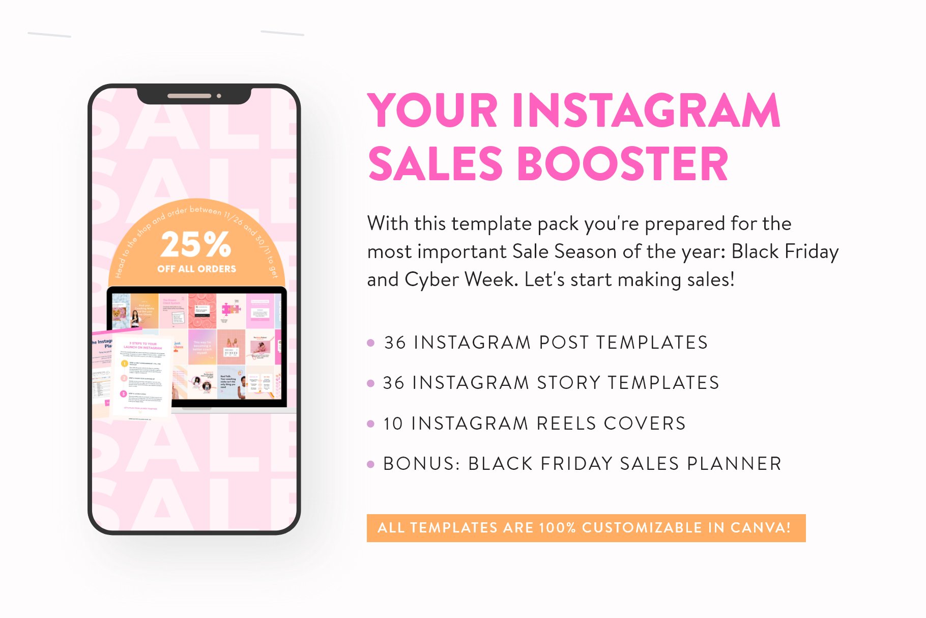 Instagram Sales Power Template Kit preview image.