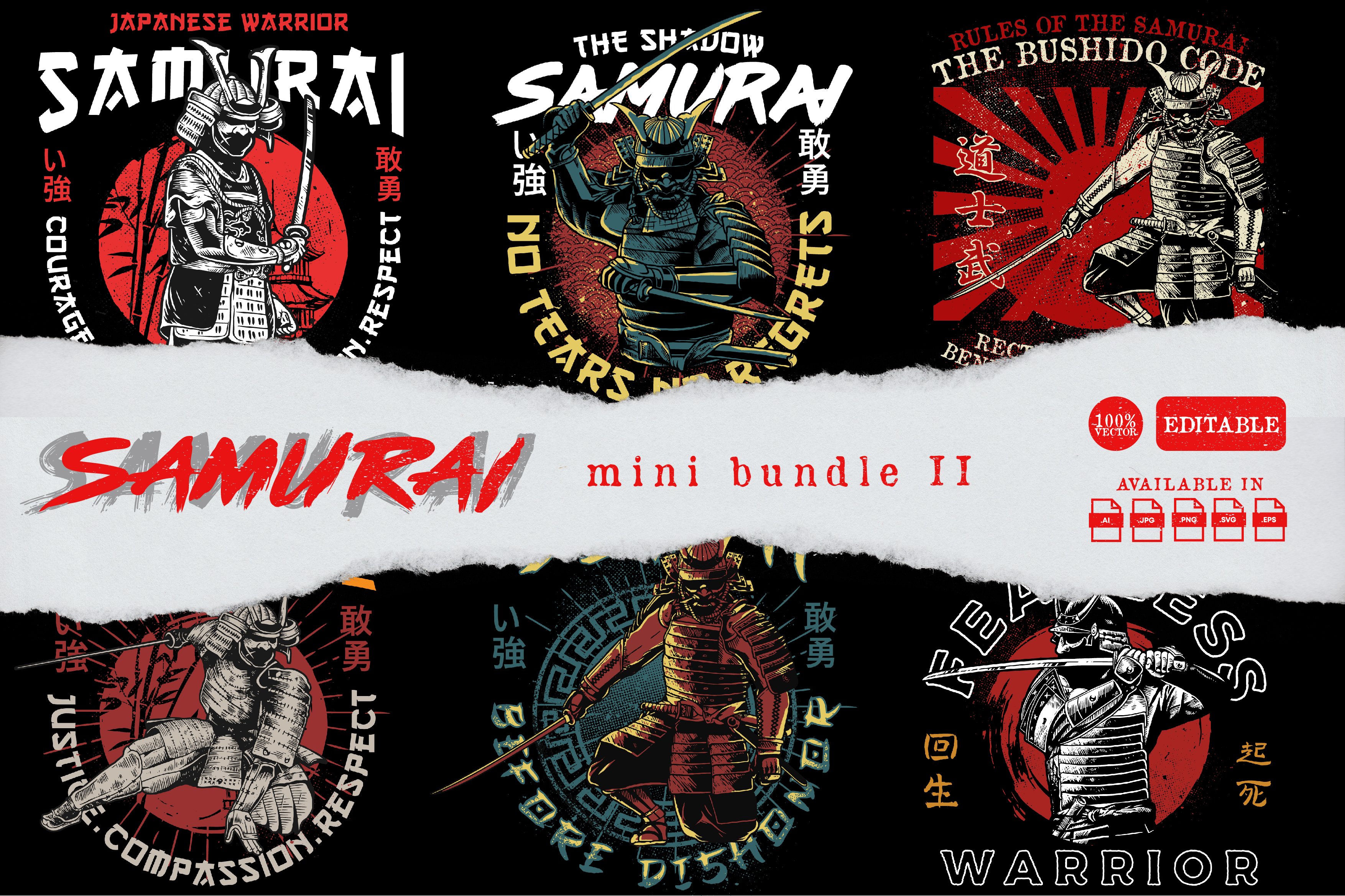 Japanese samurai illustration II cover image.