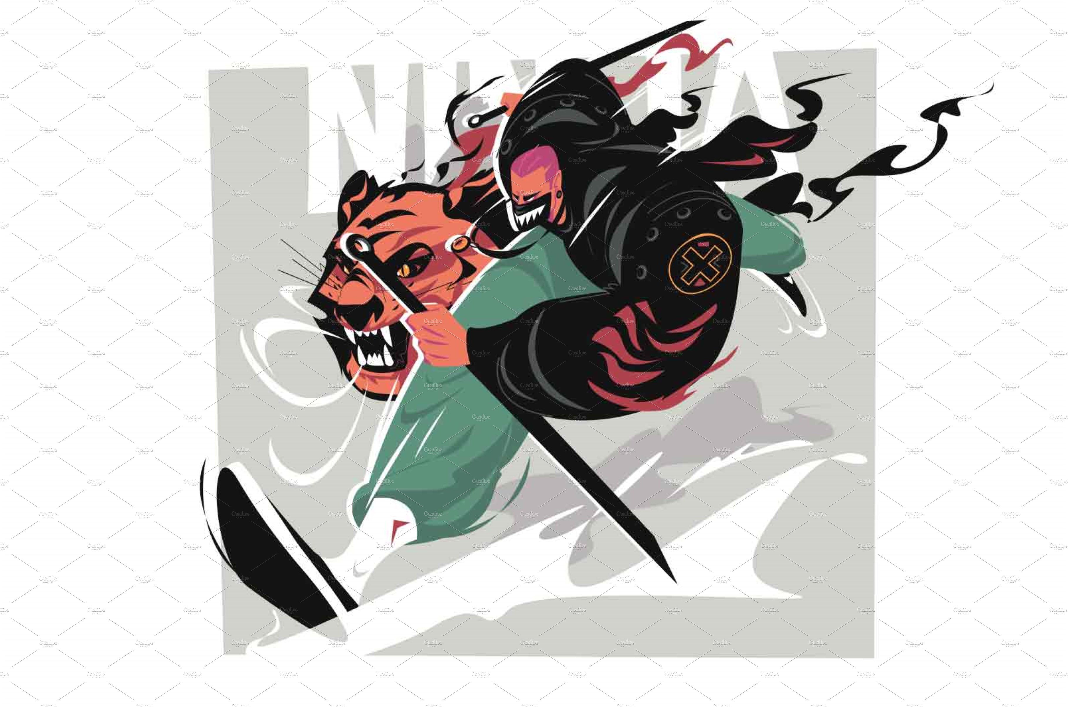 Samurai flying into battle cover image.