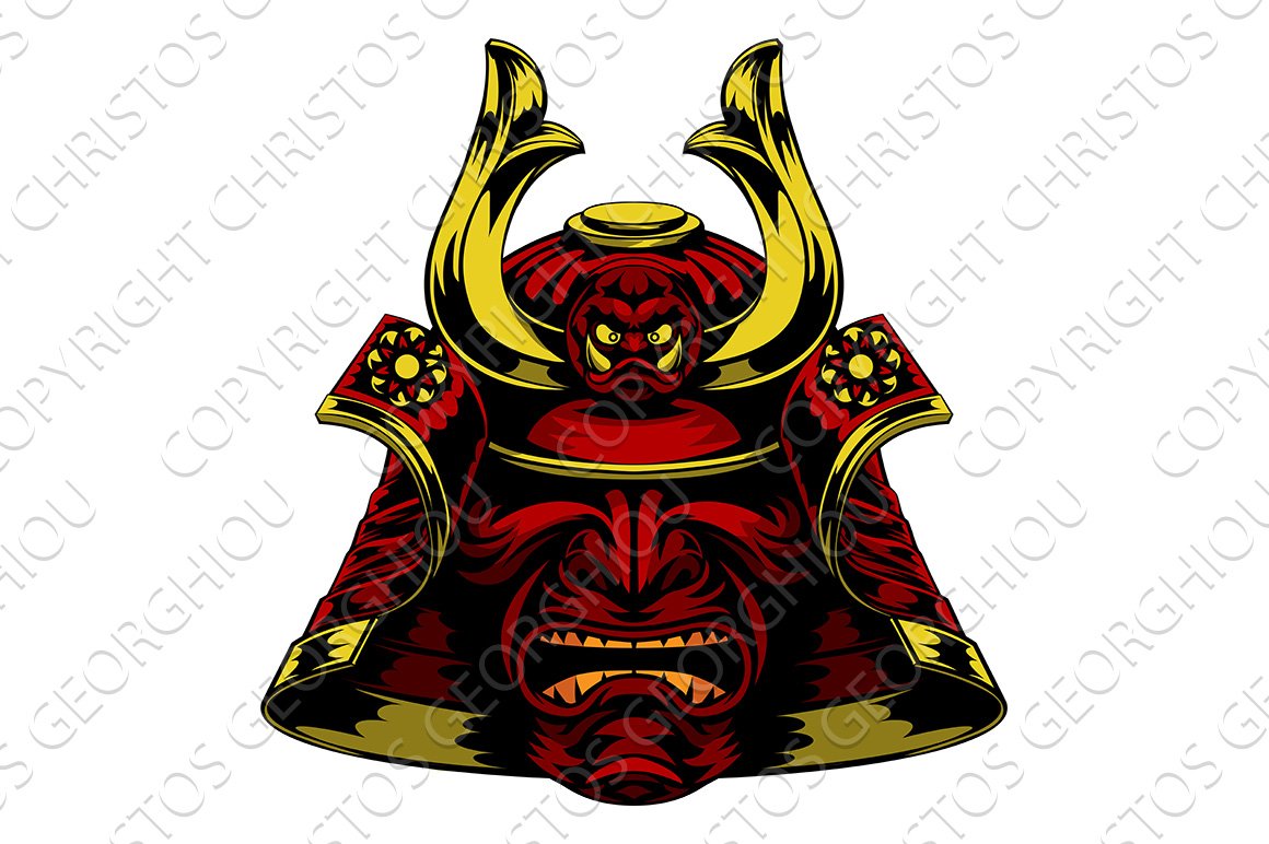 Samurai Mask Helmet cover image.