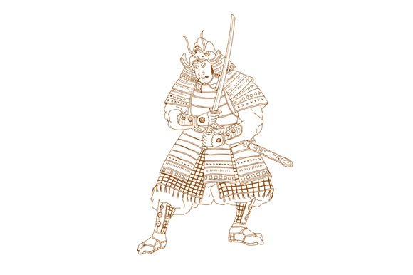 Bushi Samurai Warrior Drawing cover image.