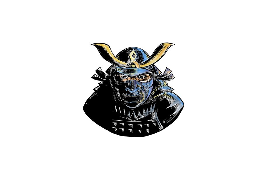 Samurai Wearing Armor Mask Mempo cover image.