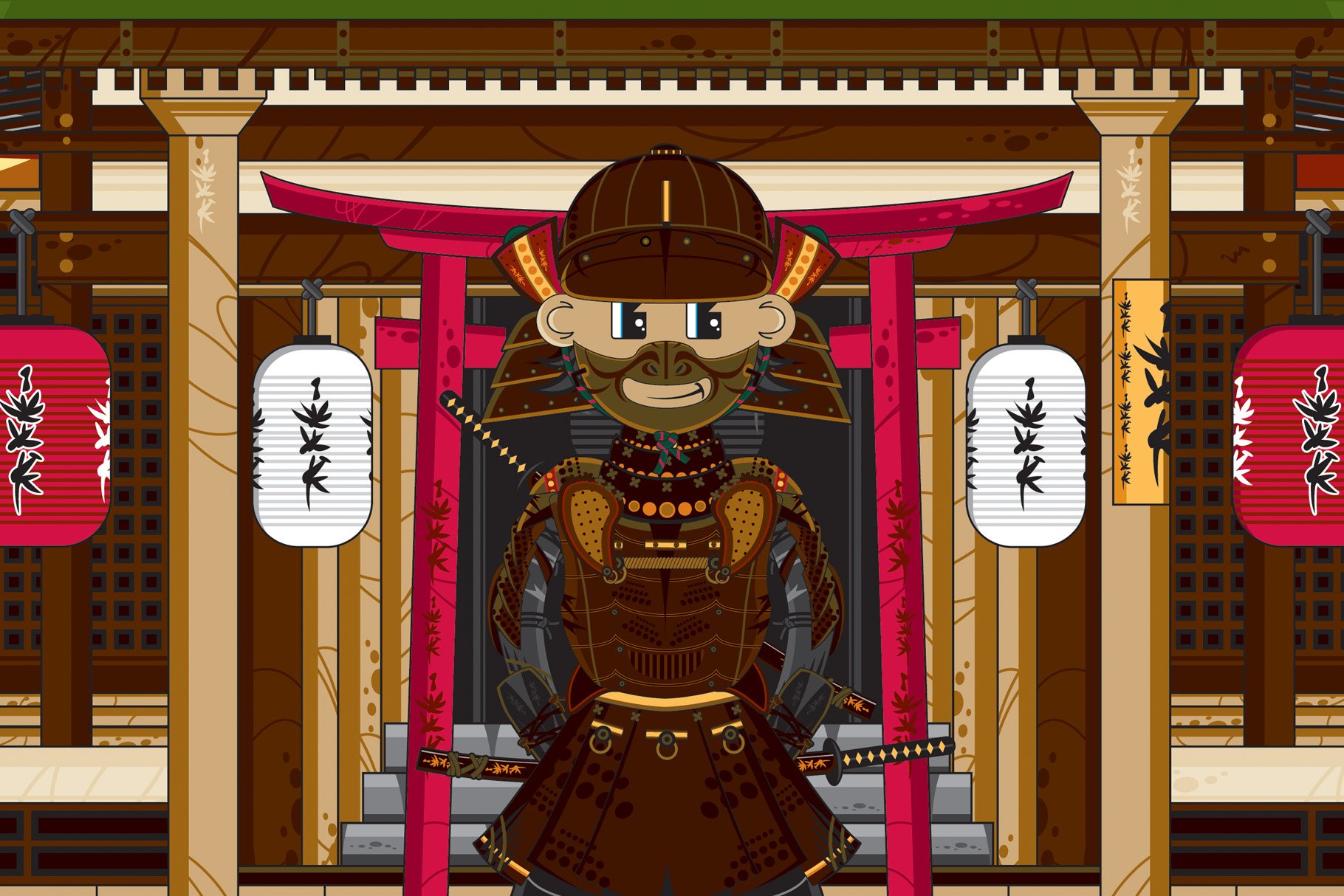 Fierce Samurai Warrior at Temple preview image.