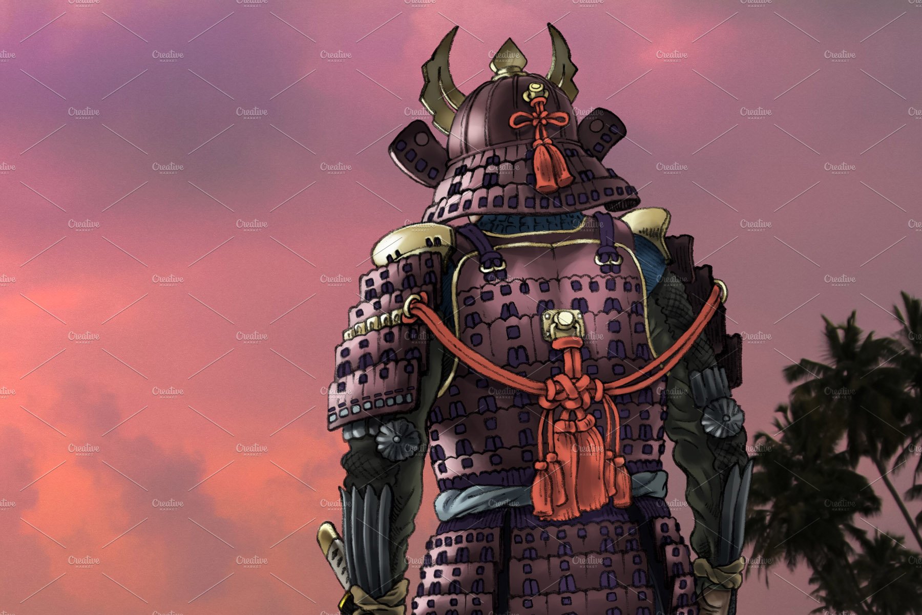 Samurai Wearing Traditional Armor preview image.