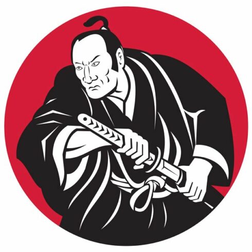 Japanese Samurai warrior drawing cover image.
