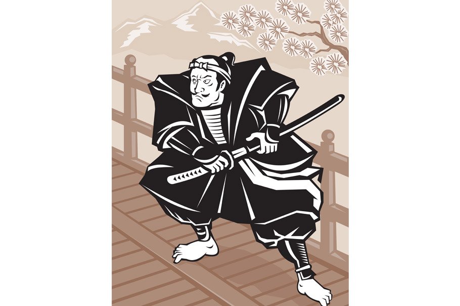 Japanese Samurai warrior sword cover image.