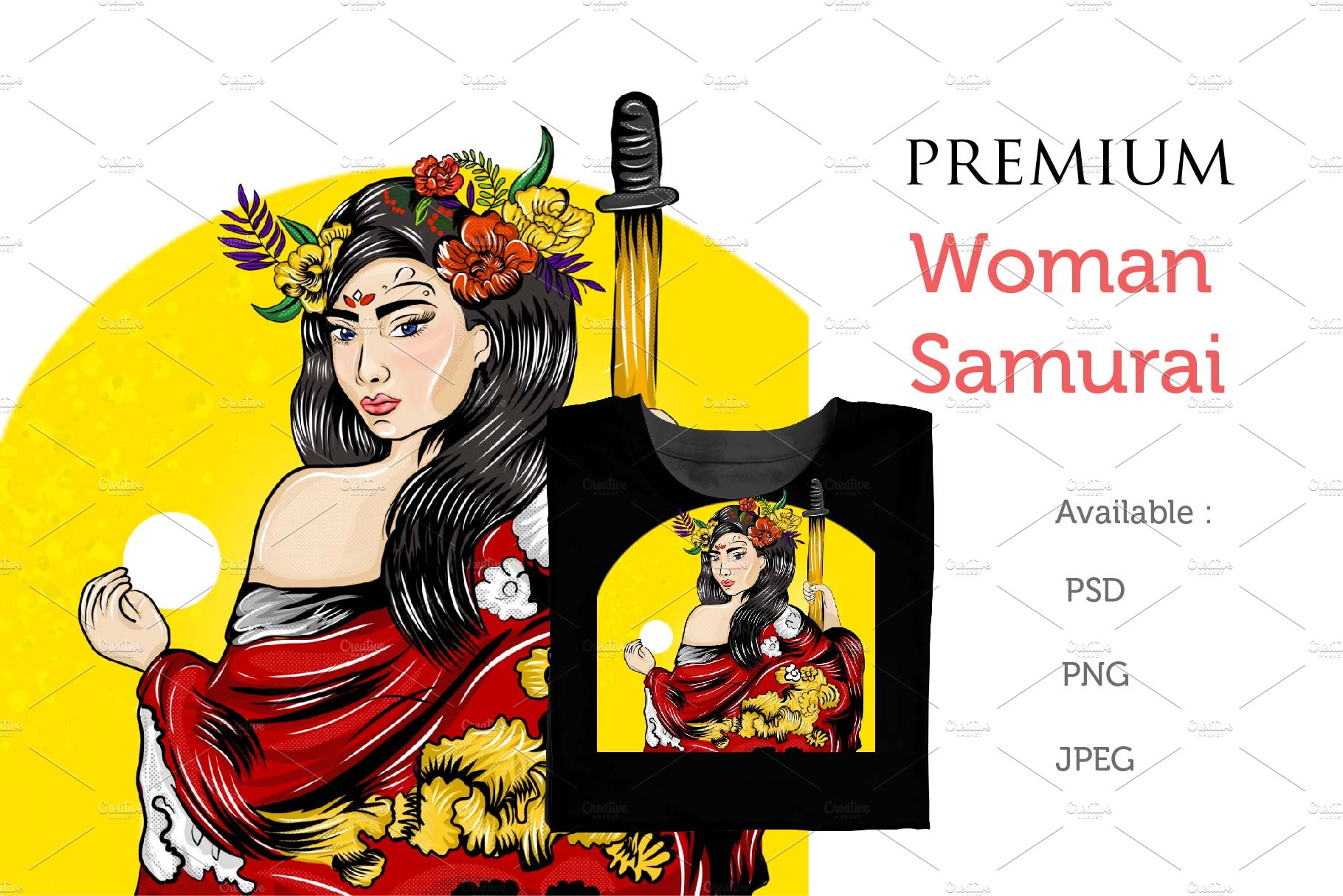 Premium Woman Samurai cover image.