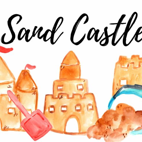 Summer Beach Sand Castle Clipart cover image.