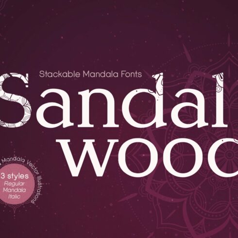 Sandalwood Stackable Mandala Fonts cover image.