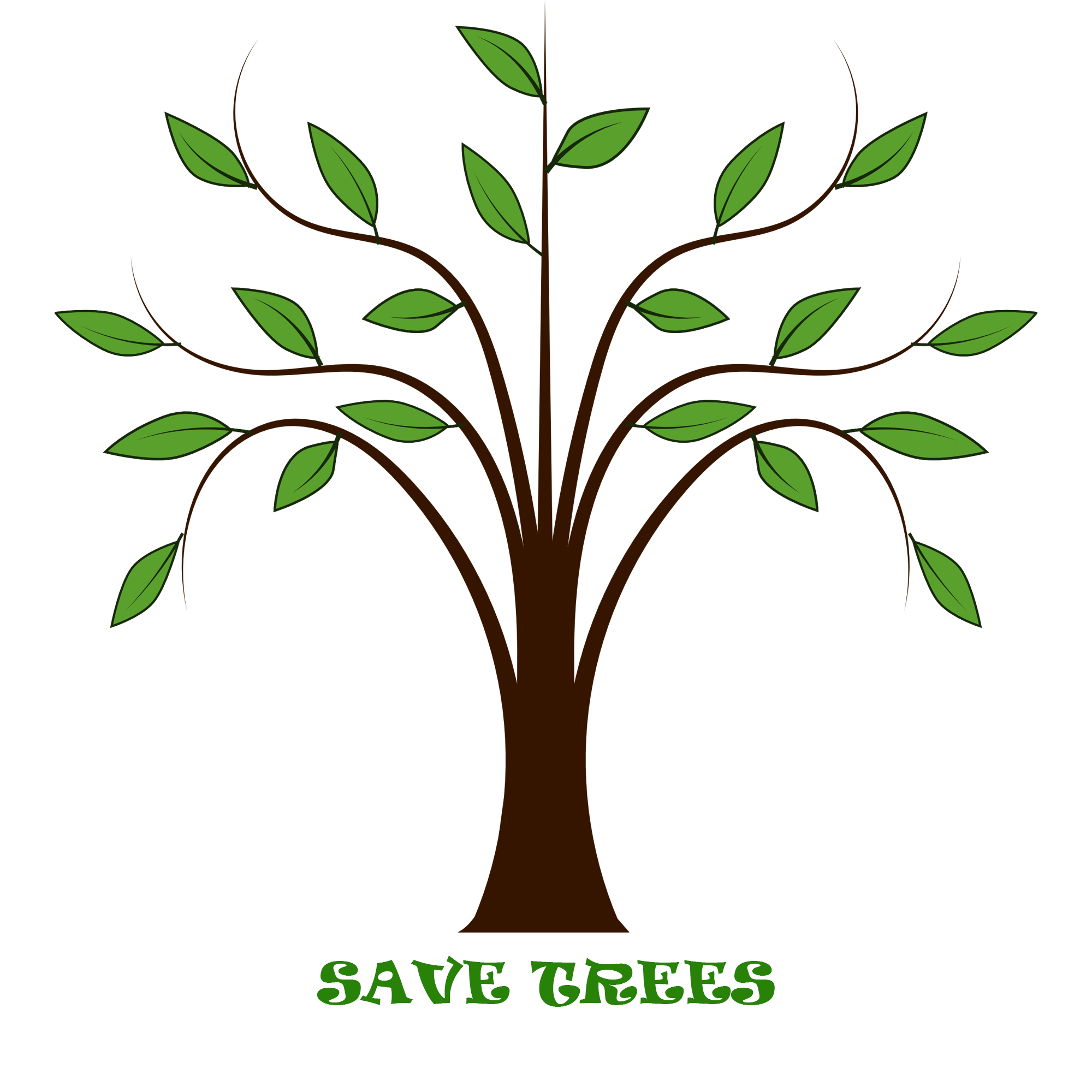 Cute Save trees banner illustration isolated on white background Stock  Photo - Alamy