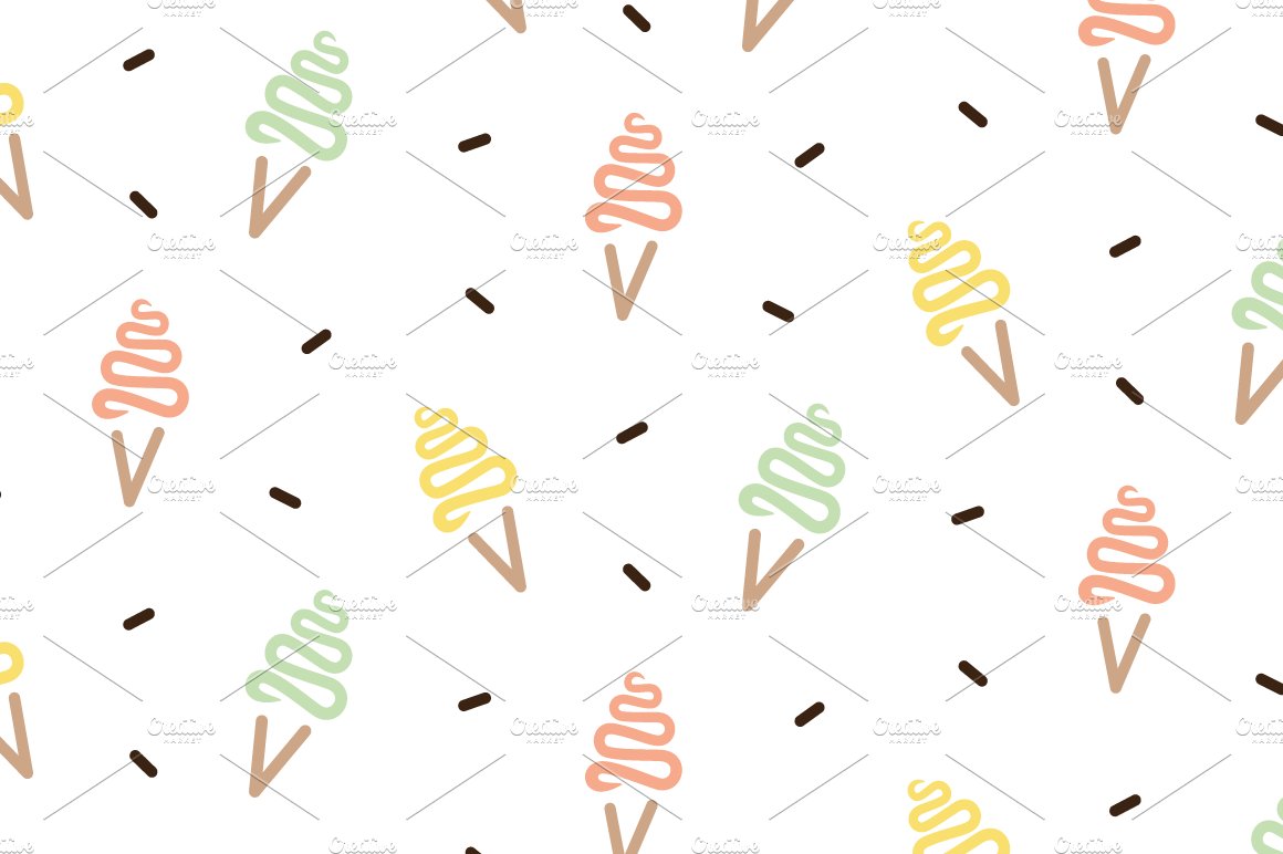 Ice cream pattern bundle preview image.