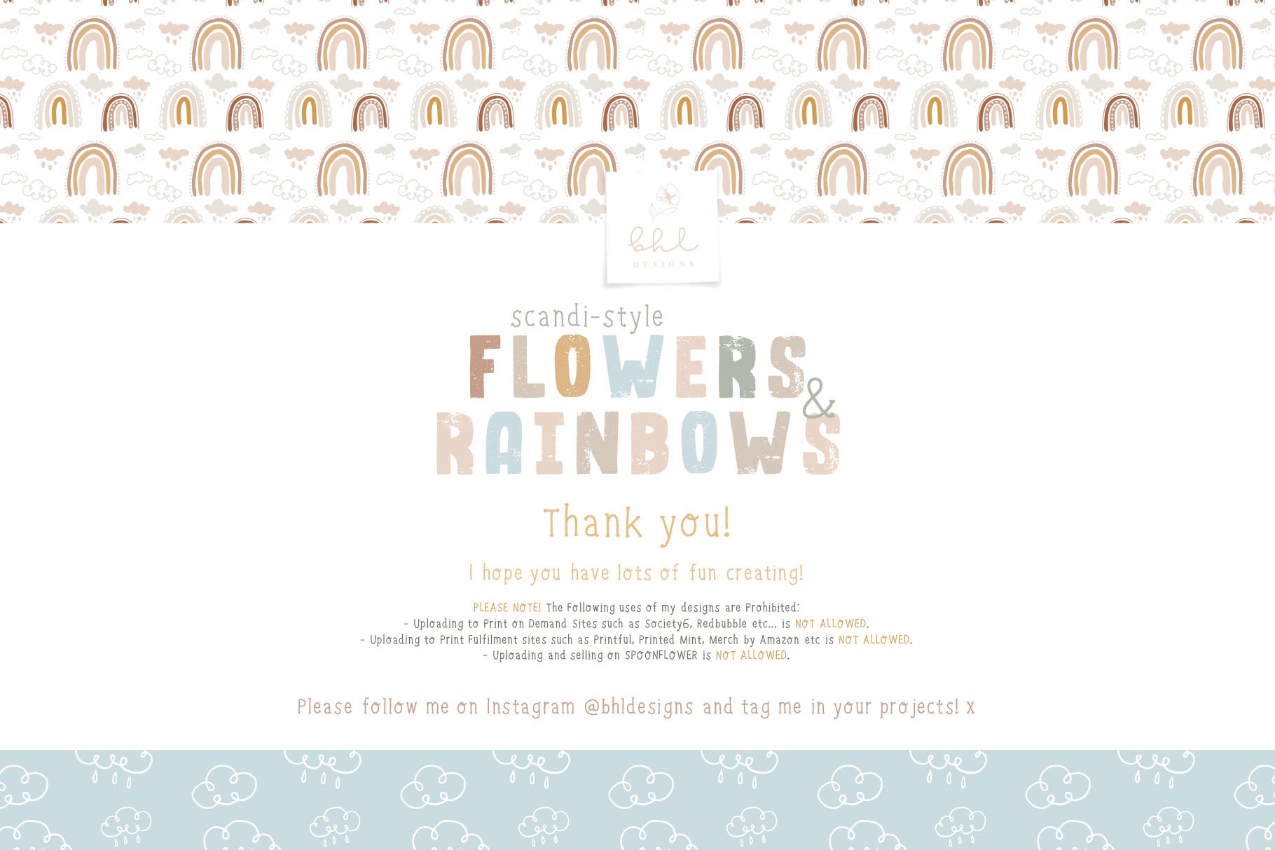 scandi flowers and rainbows licensed pattern preview and products 14 974