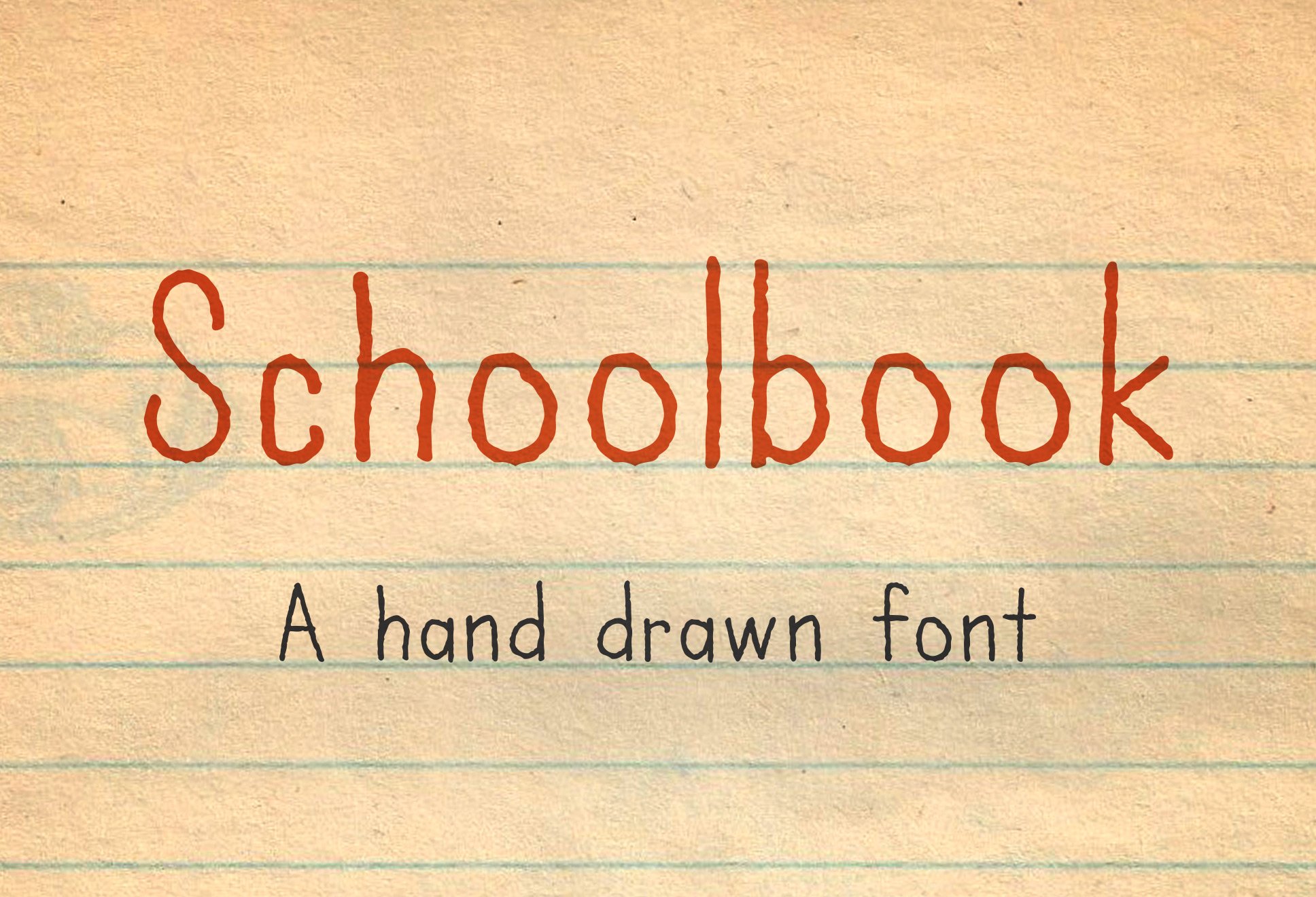 Schoolbook — A hand drawn font cover image.