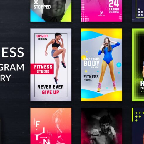 Fitness Instagram Story Templates cover image.