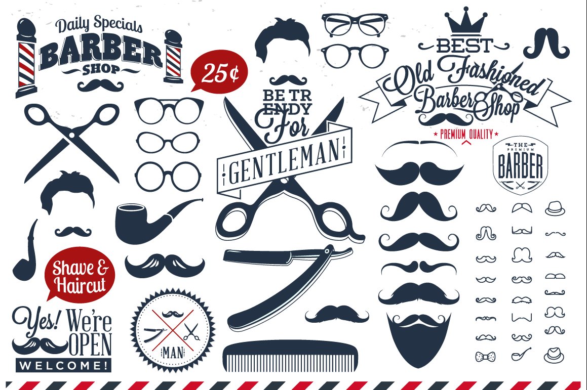 Collection of barber shop logo cover image.