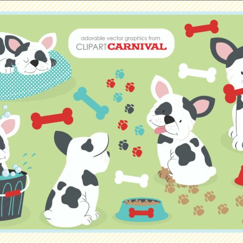 French Bulldog Puppy Illustrations cover image.