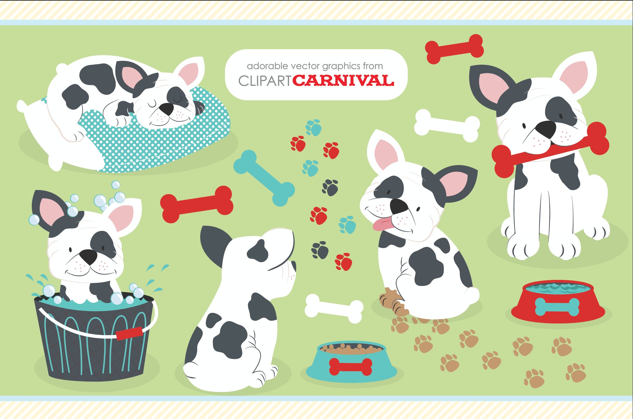 French Bulldog Puppy Illustrations cover image.