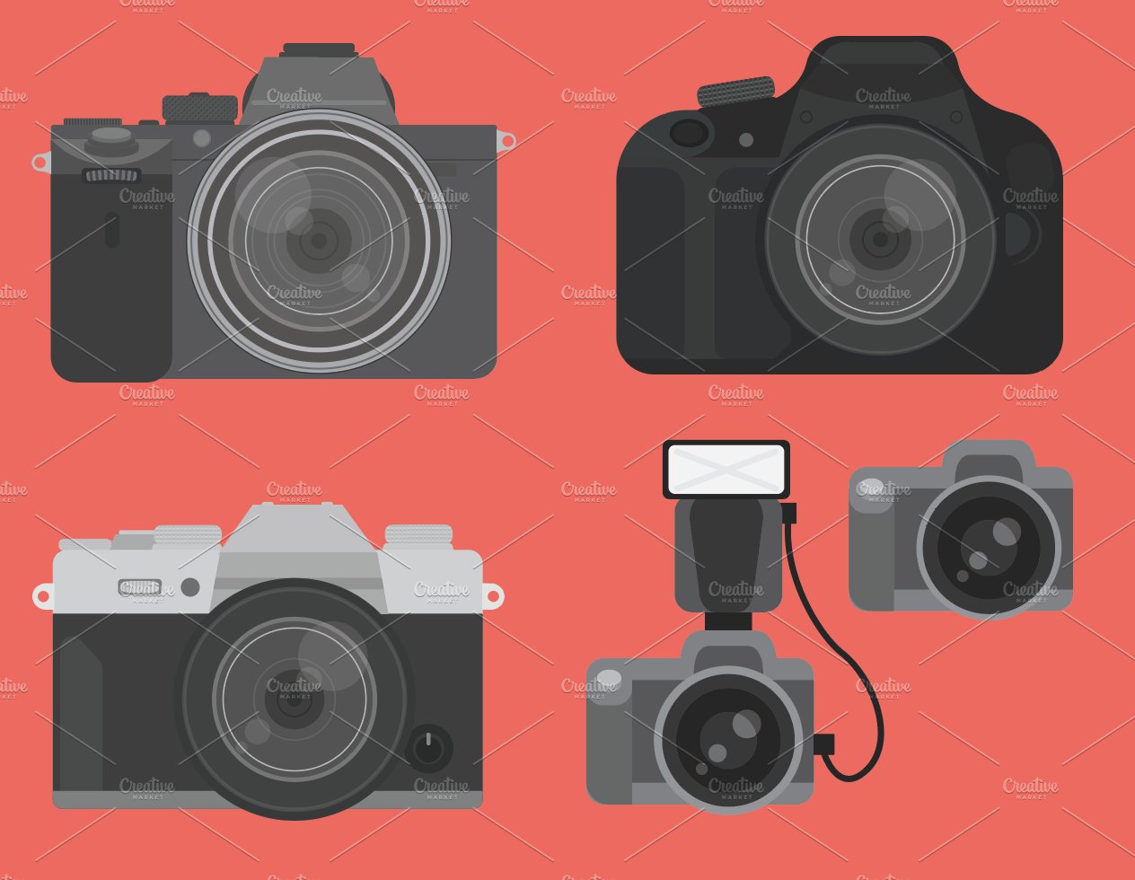 DSLR Camera Vector Illustrations cover image.