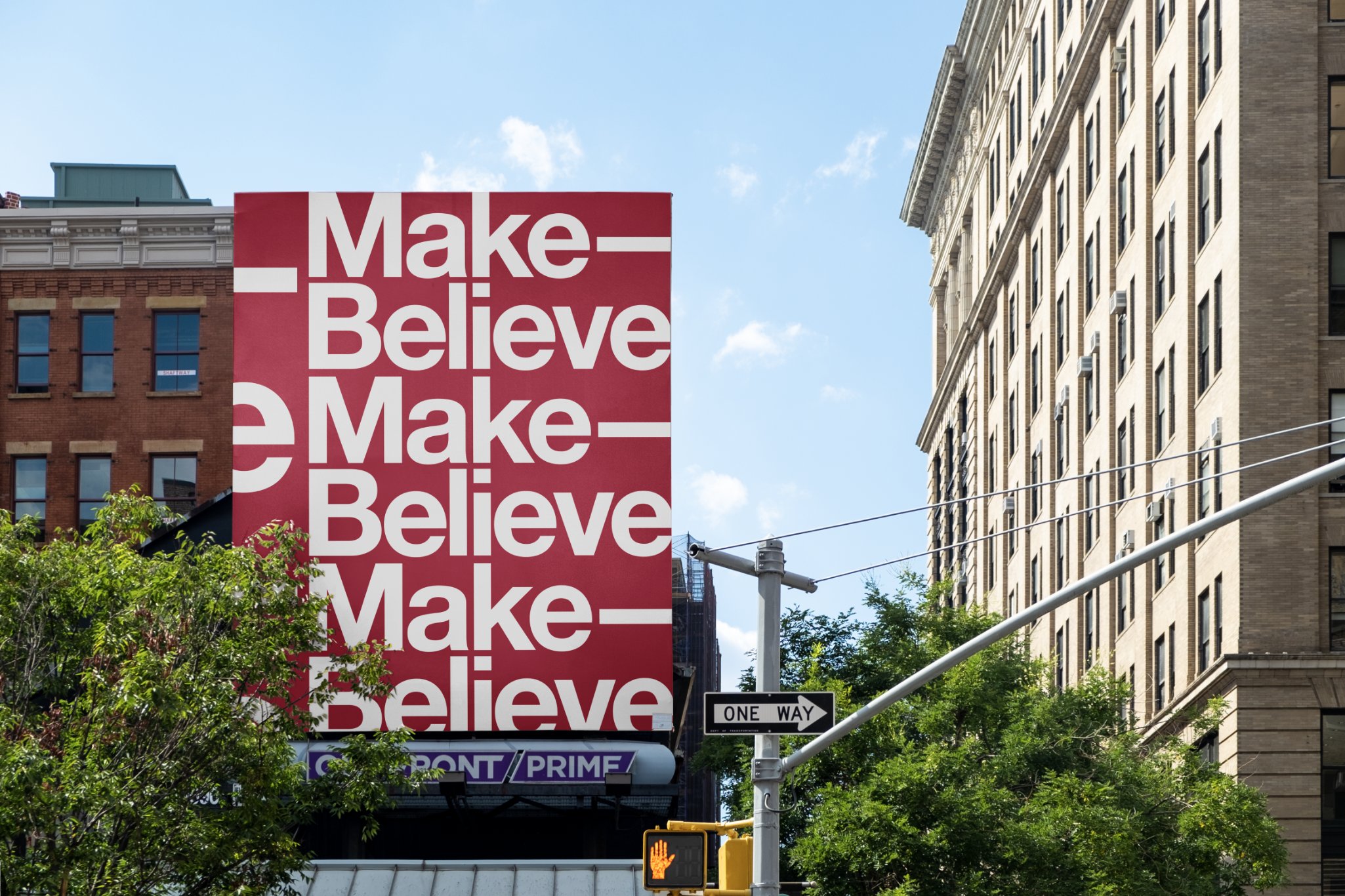 Sunny outdoor urban billboard mockup cover image.