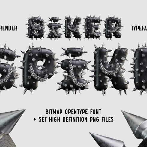 Biker Spike bitmap font cover image.
