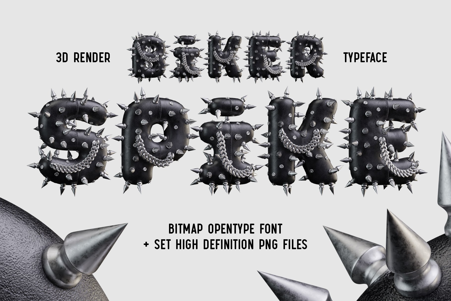 Biker Spike bitmap font cover image.